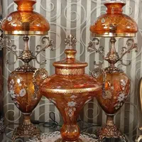 کریستال دو پوست طلا کوب ثابت گلدکیش رانر دیوار کوب