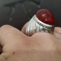 انگشتر عقیق یمنی سرخ عیار بالا کار دست نقره 925|جواهرات|مشهد, دهشک|دیوار