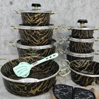 سرویس قابلمه و تابه 21 پارچه ماربل ضخیم