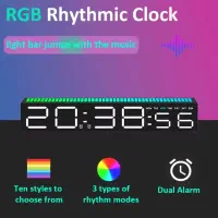 ساعت دیجیتال رومیزی RGB با رقص نورهوشمند آلارم دما