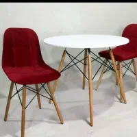 صندلی ایفلی پایه چوب/ پارچه ای/ و میز غذا خوری|میز و صندلی غذاخوری|تهران, شهید رجایی|دیوار