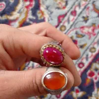 انگشتر عقیق و یاقوت سرخ