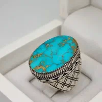 انگشتر نقره و فیروزه