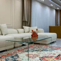 میز جلو مبلی شفاف شیشه ای
