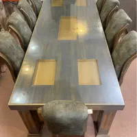 میز ناهار خوری ۱۰ نفره همراه با ۱۰ صندلی