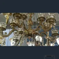 لوستر تمام برنج ۶ شاخه دوازده شعله