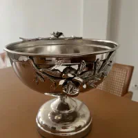 آجیل خوری یا میوه خوری نقره ای مدل گل و برگ|ظروف سرو و پذیرایی|تهران, شهرک محلاتی|دیوار