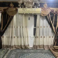 پرده ترک قهوه ای کرم