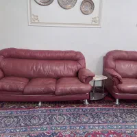 مبل چرم اصل نرم بارنگ خاص|مبلمان خانگی و میز عسلی|میانه, |دیوار