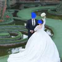 لباس عروس عربی دنباله دار سایز ۴۴تا۵۰