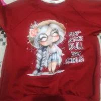 بلوز وشلوار سایز۴۰دخترانه رنگ زرشکی