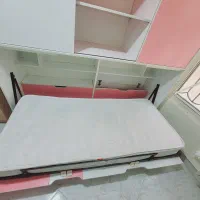 تخت تاشو برند کمجا چوب با کمد فوقانی