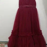 لباس عروس بچه گانه زرشکی سایز 38