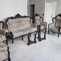مبل 9نفره استیل چوب عالی سالم با 3عدد عسلی|مبلمان خانگی و میز عسلی|شاهدشهر, |دیوار