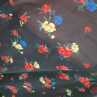پارچه حریر مشکی گل دار|لباس|قم, حنیف نژاد|دیوار