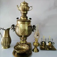 سماور قلمکاری dذغالی برنجیkj مسی گازیw زغالیxu7|سماور، چایساز، قهوهساز|اصفهان, دوطفلان|دیوار