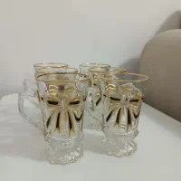 استکان ۶ تایی طلا کوب