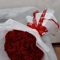 گل رز روبانی ،دسته گل ، باکس، دسته گل عروس