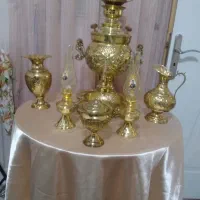 سماور برنجی ذغالی یازده پارچه