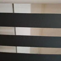 دوعدد پرده زبرا مشکی طوسی ۶ ماه استفاده شده|پرده، رانر، رومیزی|کرج, آق تپه|دیوار