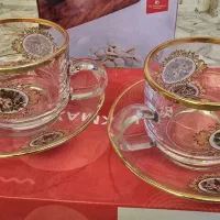 فنجان و نعلبکی لب طلایی