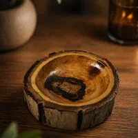 ظرف دکوری چوبی/ قابل استفاده برای زیر سیگاری