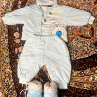 ست کاپشن و شلوار و کلاه و پاپوش بدو تولد تا ۶ ماه