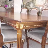 مبل و ناهار خوری ۸ نفره چوب گردو منبت کاری دست|مبلمان خانگی و میز عسلی|تهران, شهرک فرهنگیان|دیوار