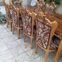 میزغذاخوری10نفره تمام چوب راش کنده کاری شده|میز و صندلی غذاخوری|ارومیه, |دیوار