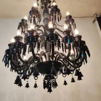 لوستر باکارا دو طبقه ۲۴ شاخه مشکی 8+16|لوستر و چراغ آویز|تهران, بهارستان|دیوار
