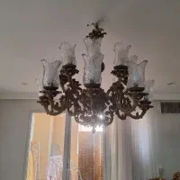 لوستر برنز اصل 16 شاخه با گوشواره های آویز