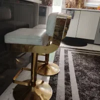 صندلی اپن چرم  استیل آبکاری فورتیک در حد نو