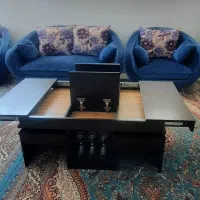 مبل راحتی ۷ نفره و جلو مبلی و ۴ عدد عسلی