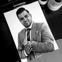 طراحی چهره سیاهقلم کادو مردانه روز پدر نقاشی چهره