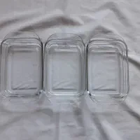سه عدد ظرف شیشه ای نسوز مستطیلی