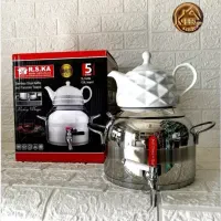 کتری قوری استیل 10/18 آهن ربانگیر کف چدن اصلی