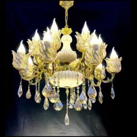 لوستر ترکیبی برنز و سرامیک پرطاووسی تولیدی رستمی