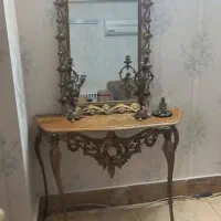 اینه کنسول برنز با دو شعمدانی