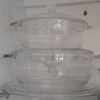 قابلمه سه تیکه پیرکس درب دار|ظروف پختوپز|گلبهار, شهر جدید گلبهار|دیوار