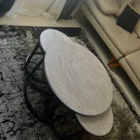 جلو مبلی طوسی پایه ها مشکی ،میز عسلی نو