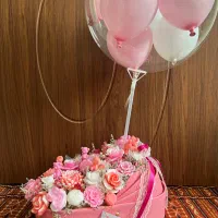 باکس گل وباکس پول شمعی ویژه نوزادی،تولد،هدیه،دختر