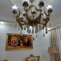 دو عدد لوستر برنز فرشته ی ۱۶شاخه ویک عدد دیوارکوب|لوستر و چراغ آویز|بهارستان, |دیوار