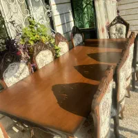 ناهارخوری ۱۰ نفره چوب گردو در حد نو