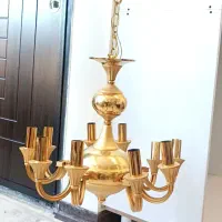 لوستر ۵ شاخه ۱۰ شعله آب طلا برند نورسازان