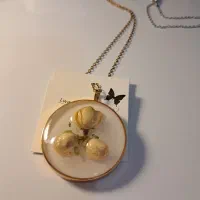 گردنبند رزین غنچه سفید روز مادر رومانتویی|جواهرات|قم, انسجام|دیوار