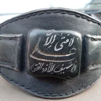 دستبند چرم با سنگ یشم ۱۰۰ ساله