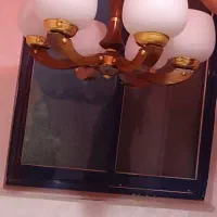 فروش لوستر چوبی ۵ شعله و دیوارکوب|لوستر و چراغ آویز|رشت, پارک شهر|دیوار