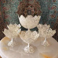 آجیل خوری آبکاری نقره/شکلات خوری/تولیدی کویر مس|ظروف سرو و پذیرایی|یزد, |دیوار