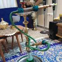 تعدادی قلیان برنجی سنگین توپر با مهر حدادی