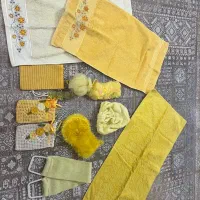 حوله لیف جامسواک صابون مایع دستشویی سرویس عروس